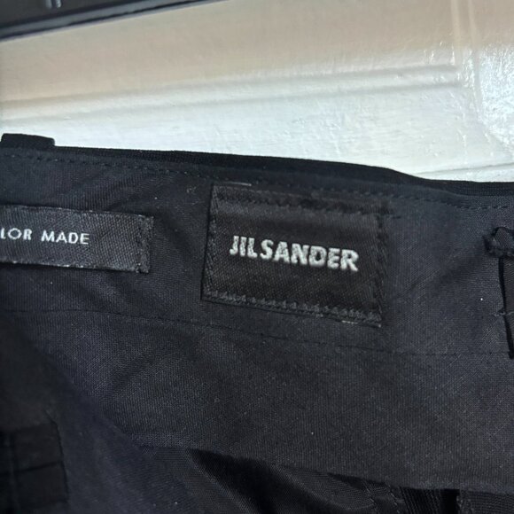 Jil Sander Pants Black Trousers Sz 38 Tailor Made 30" Inseam Wool Italy Designer - Picture 5 of 8